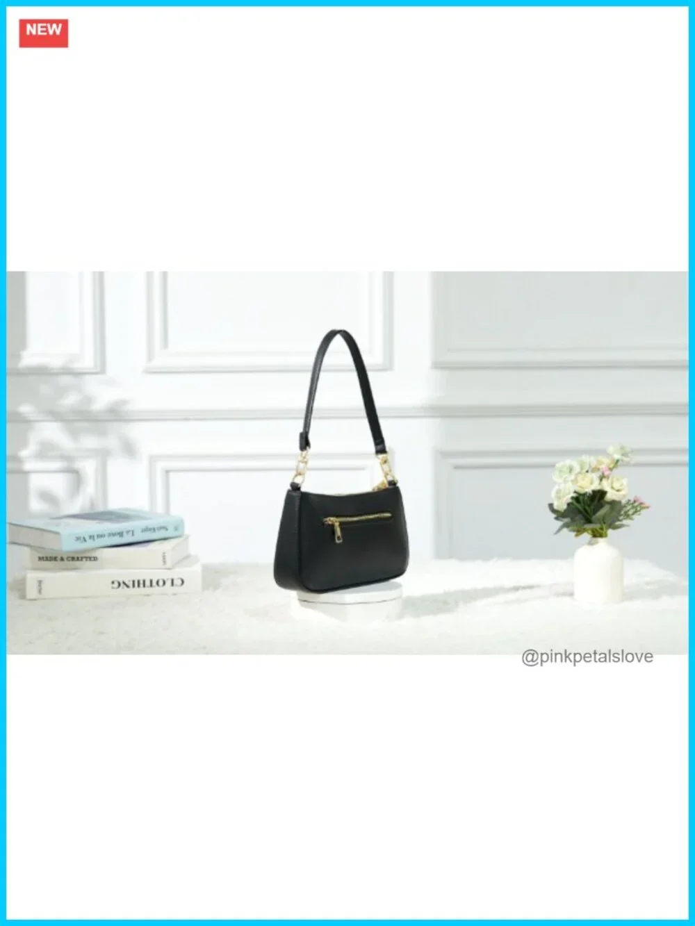 Retro Vegan Leather Hobo Shoulder Bag with Zipper Closure